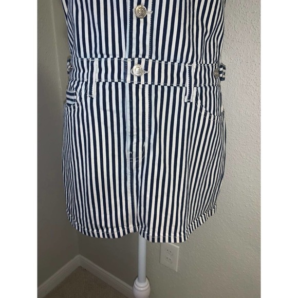 NWOT Current/Elliott The Jumpsuit Striped Denim Mini Dress - Picture 6 of 9